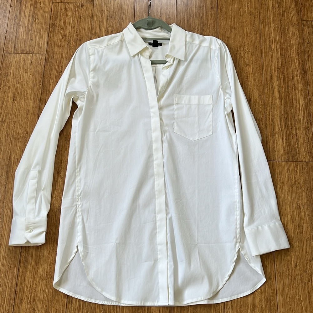 NWOT Perfect Ann Taylor Button Up Cotton Shirt Tunic